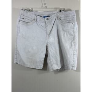 Simply Vera Vera Wang Bermuda Shorts Womens Size 14 White Coastal Cottagecore